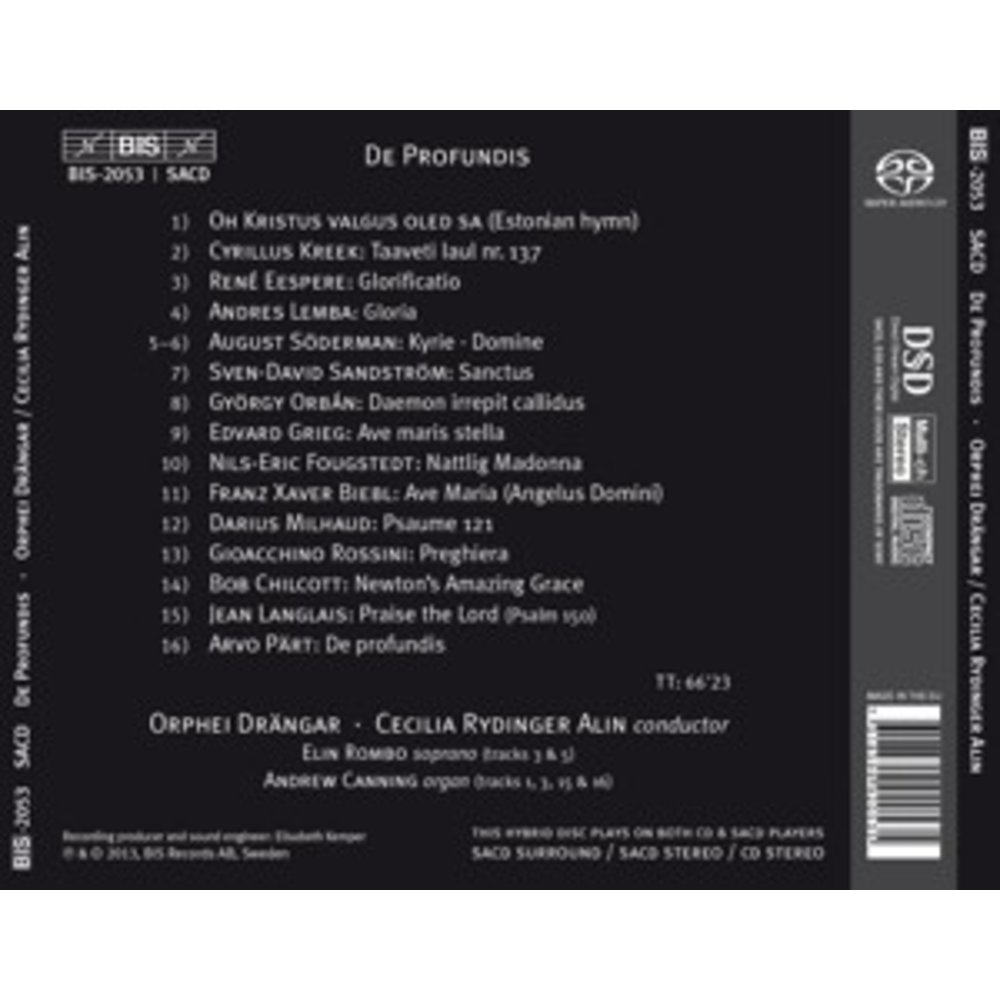 BIS De Profundis - Sacred Music For Male Choir