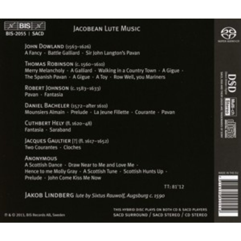 BIS Jacobean Lute Music