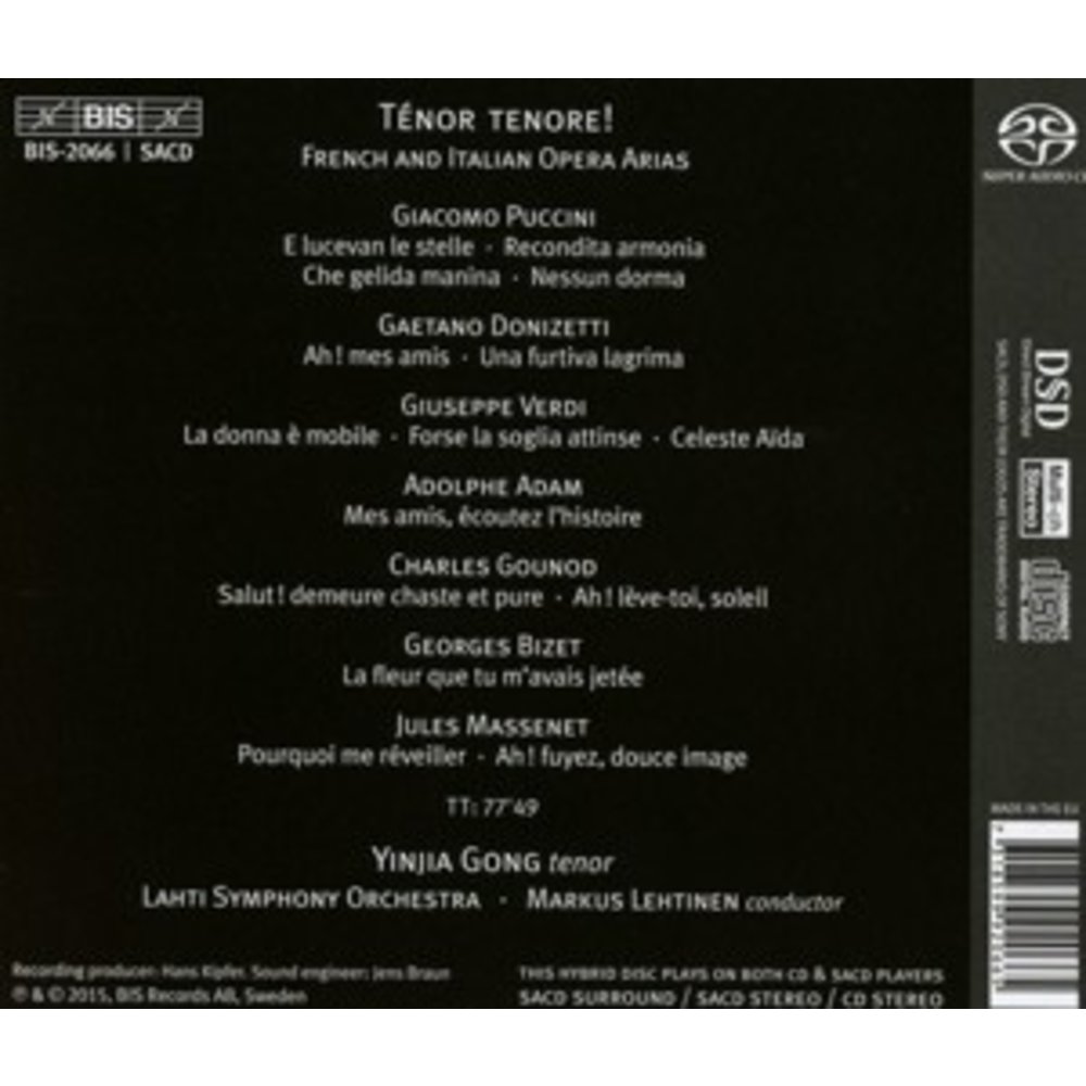 BIS Tenor Tenore! - French And Italian Opera Arias