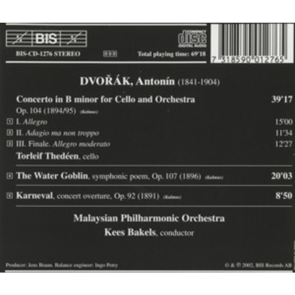 BIS Dvorak - Cello Conc