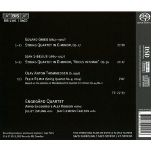 BIS Grieg & Thommessen & Sibelius: String Quartets