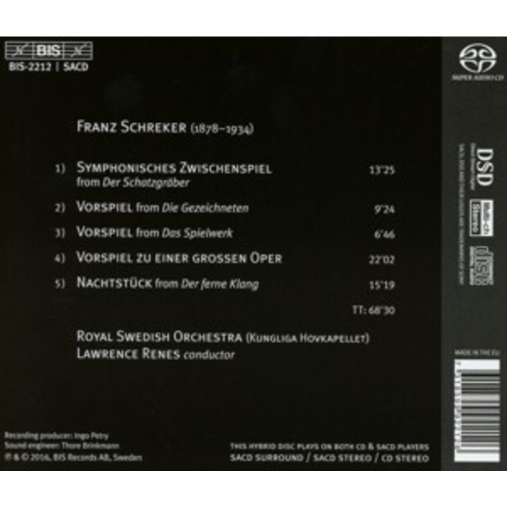 BIS Franz Schreker Orchestral Music From The Operas
