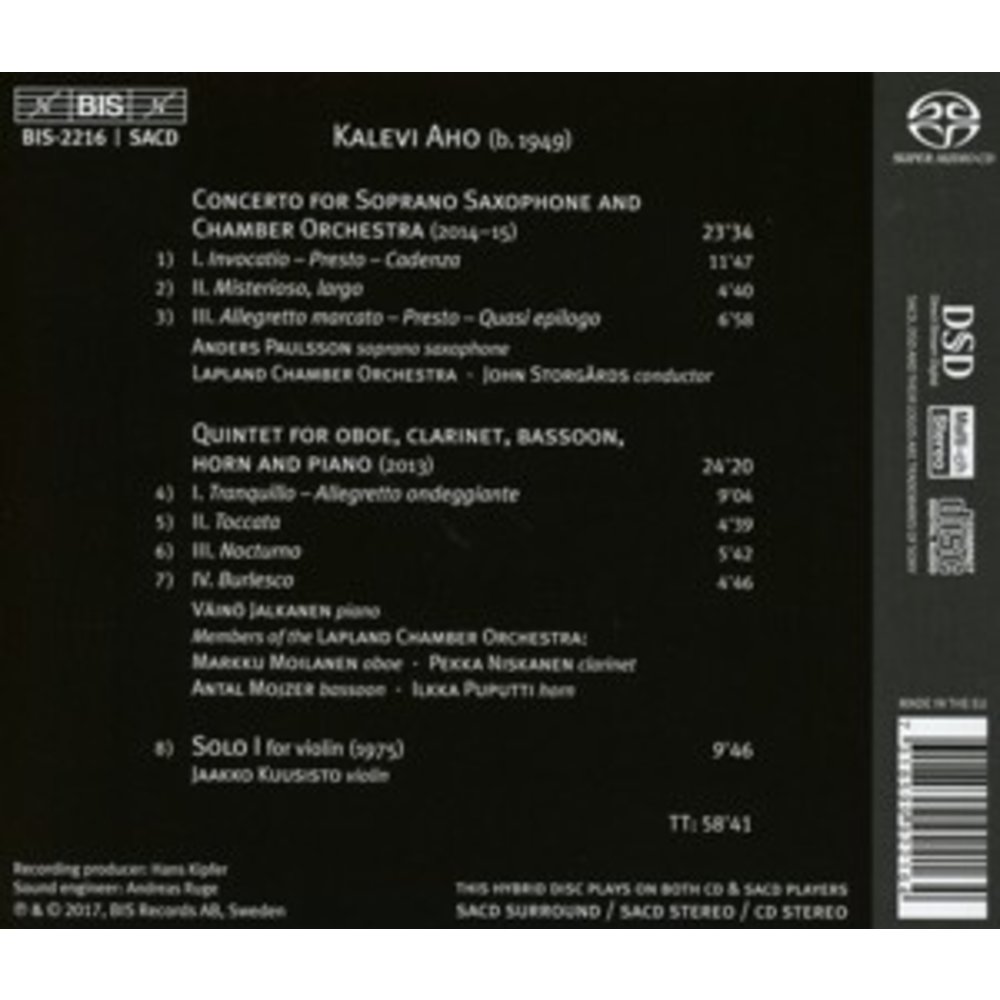 BIS Concerto For Soprano Saxophone - Qu