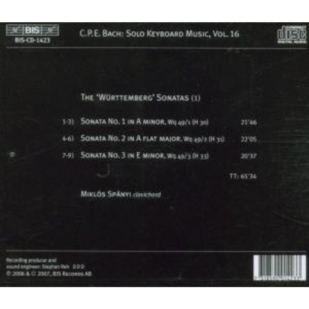 BIS Cpe Bach - Keyb.solo 16