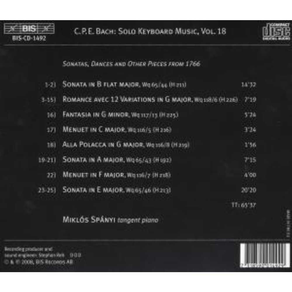 BIS Cpe Bach - Keyb.solo 18