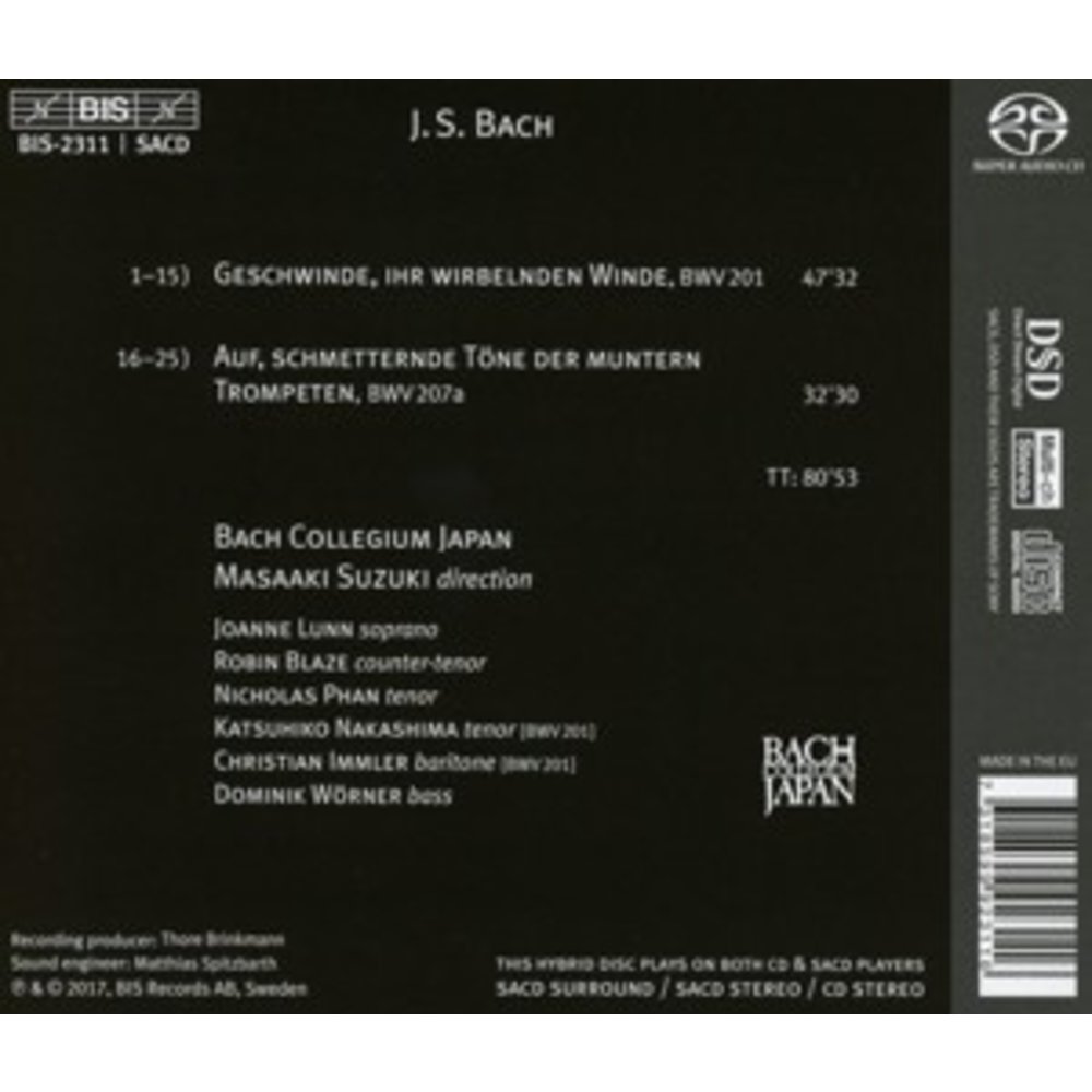 BIS Secular Cantatas, Volume 9