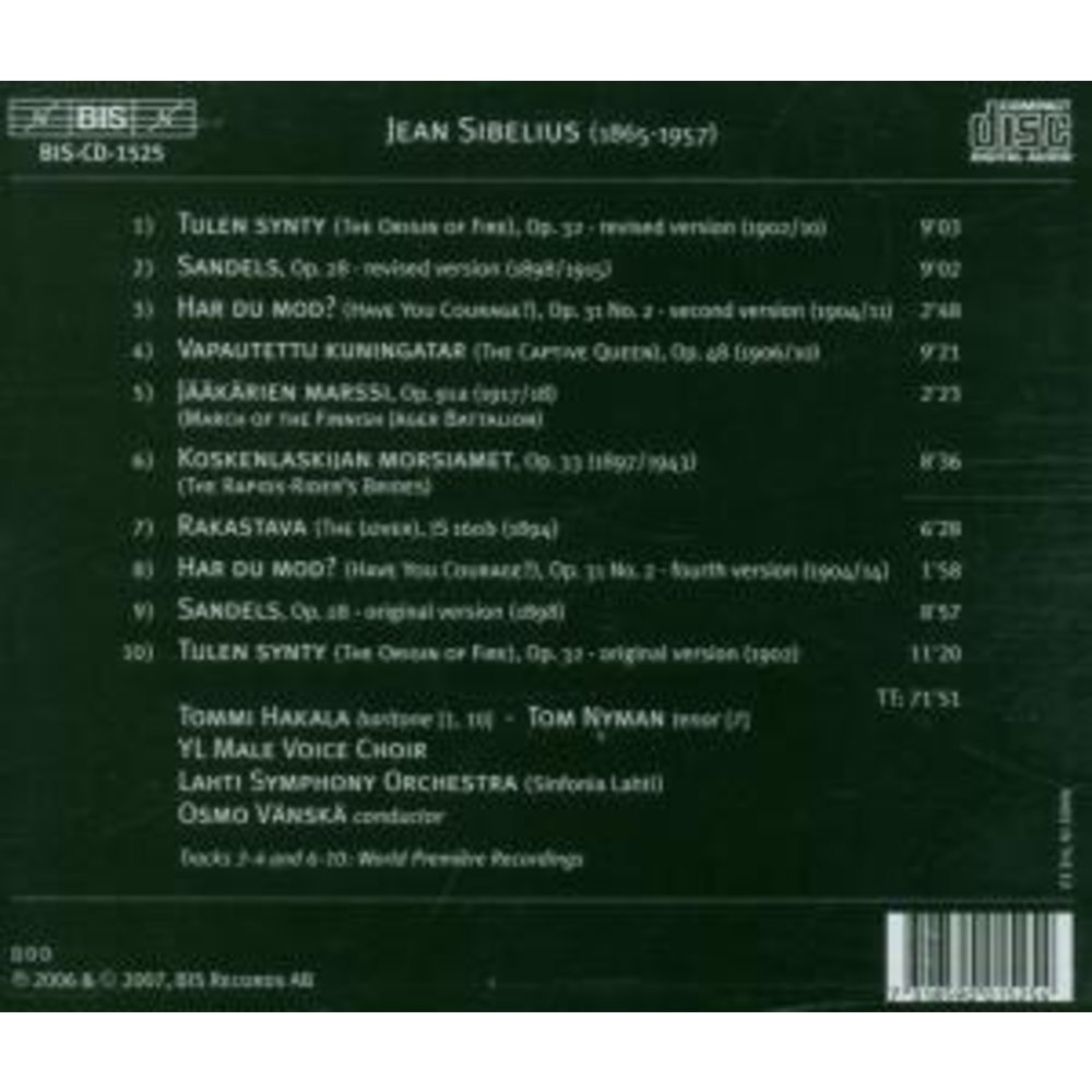 BIS Sibelius - Origin Of Fire
