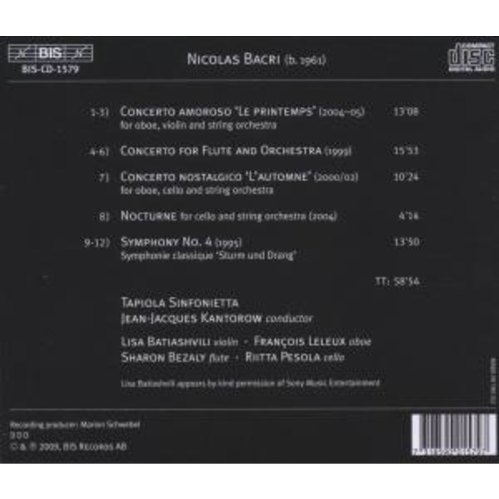 BIS Bacri - Sturm & Drang