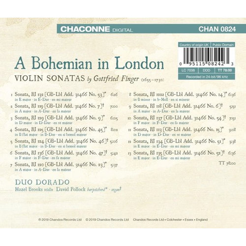 CHANDOS Finger: A Bohemian In London Violin Sonatas