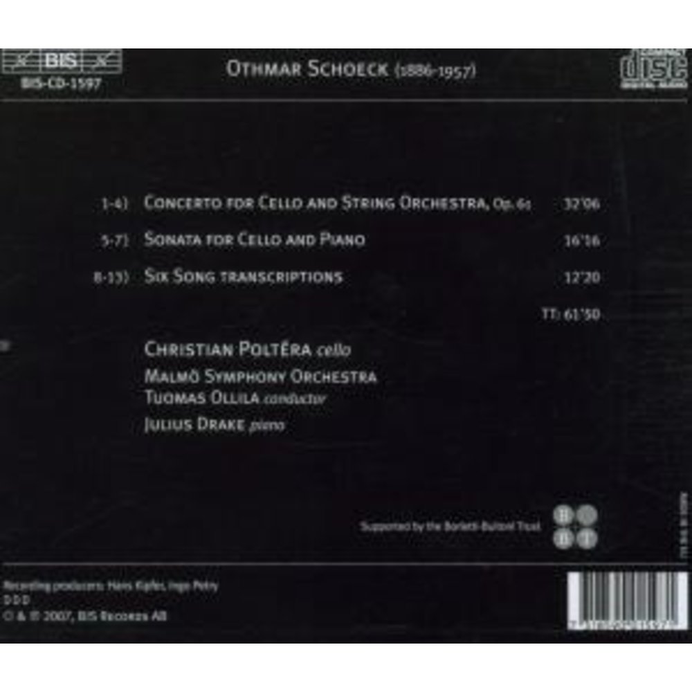 BIS Swiss Cello 1 - Schoeck