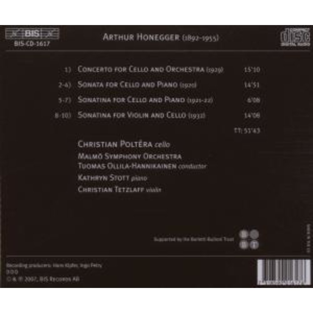 BIS Swiss Cello 2 - Honegger