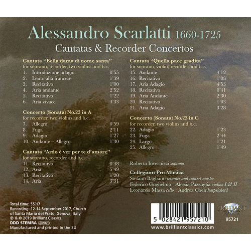 Brilliant Classics A. Scarlatti: Cantatas & Recorder Concertos