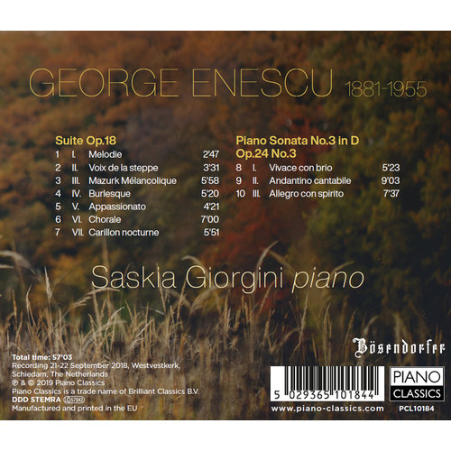 Piano Classics ENESCU: PIANO SONATA OP. 24, SUITE OP. 18