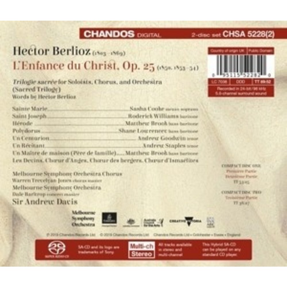 CHANDOS Lenfance Du Christ