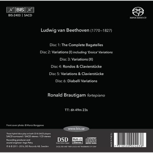 BIS Beethoven: The Complete Piano Variations & Bagatelles (6CD)