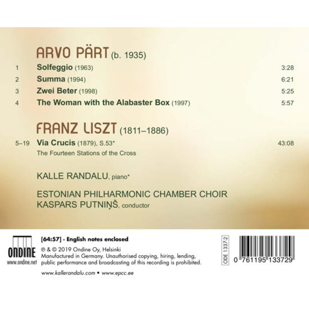 Ondine Via Crucis - Sacred Choral Works