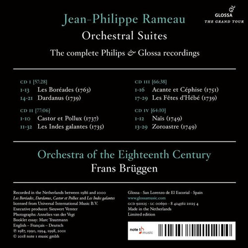 GLOSSA Rameau: Orchestral Suites (The Complete Philips & Glossa Recordings 4CD)