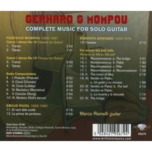 Brilliant Classics Gerhard & Mompou: Complete Music For Guitar