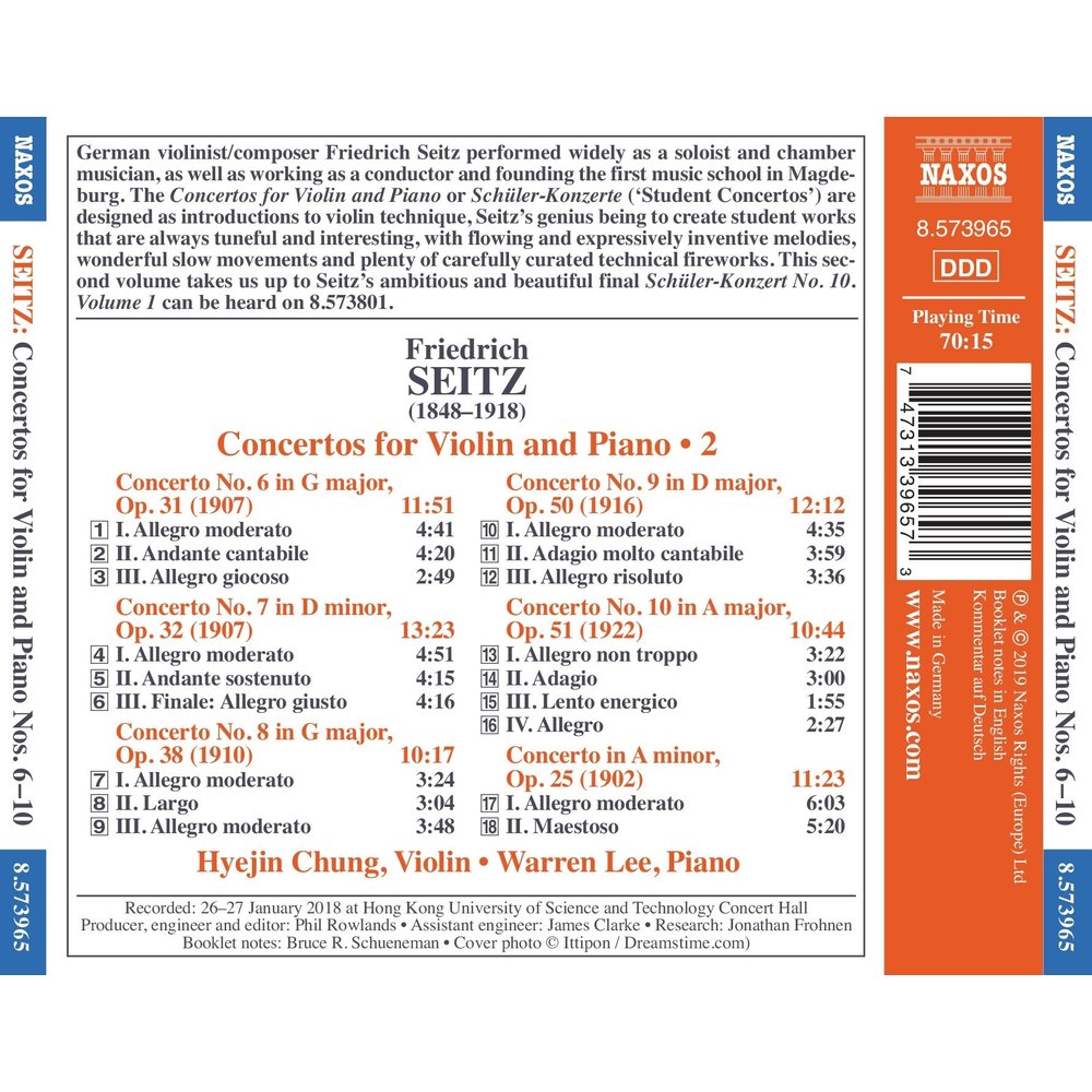 Naxos Concertos For Violin And Piano Nos.