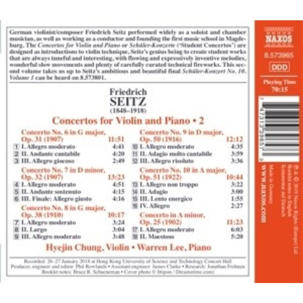 Naxos Concertos For Violin And Piano Nos.