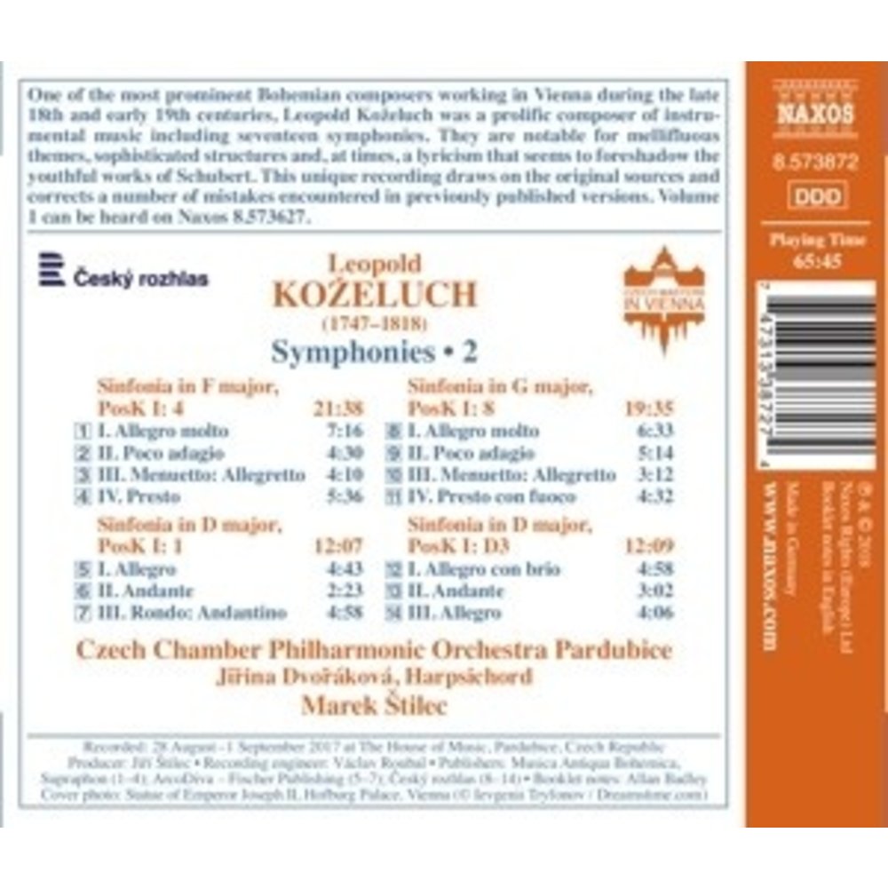 Naxos Kozeluch: Symphonies, Vol. 2