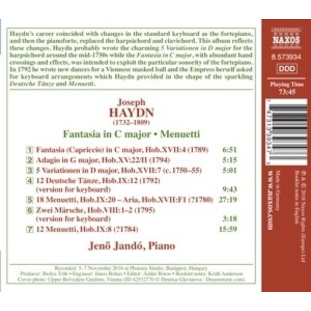 Naxos Fantasia In C Major . Menuetti . Va