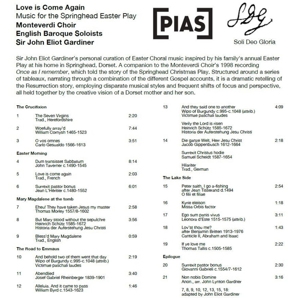 SOLI DEO GLORIA Love Is Come Again