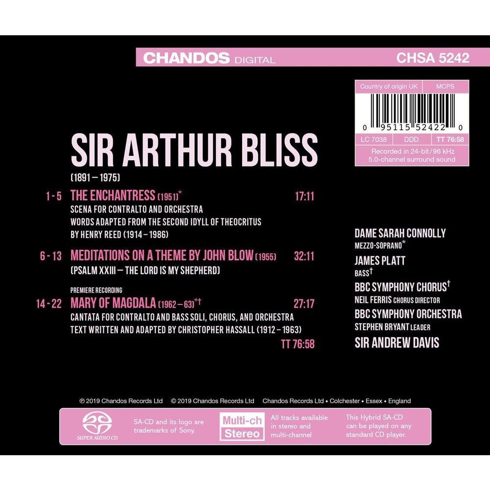 CHANDOS Bliss Mary Of Magdala / The Enchant