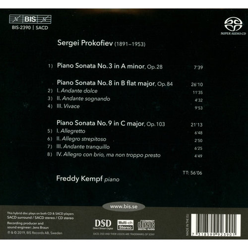 BIS Prokofiev: Piano Sonatas Nos 3,8 & 9