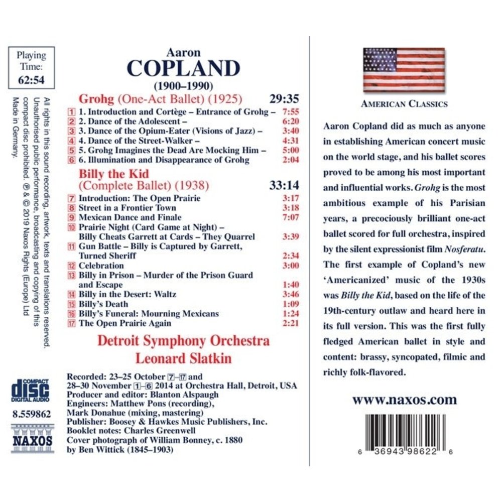 Naxos Copland: Complete Ballets Vol.3: Grohg - Billy the Kid