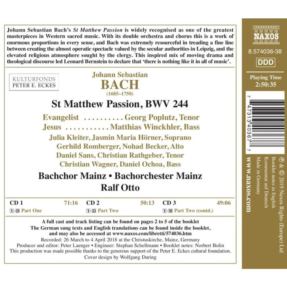 Naxos Bach: St Matthew Passion