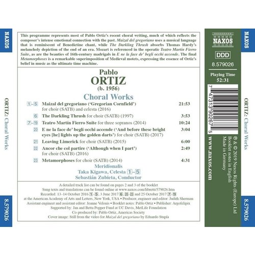 Naxos Pablo Ortiz: Choral Works - Maizal Del Gregoriano - The Darklin