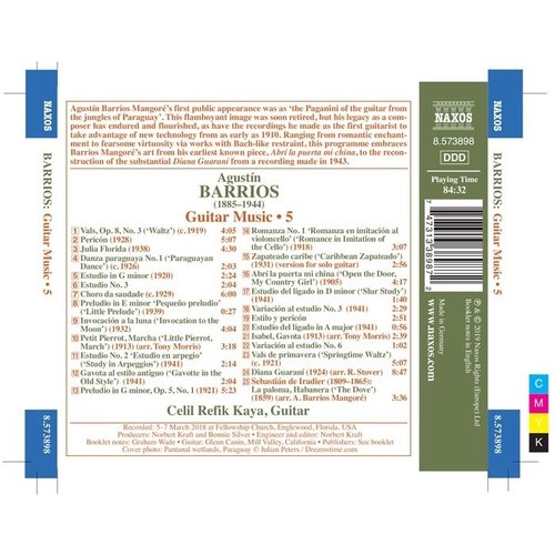 Naxos Barrios: Guitar Music Vol.5