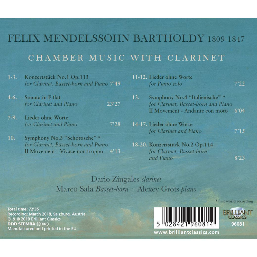 Brilliant Classics Mendelssohn: Chamber Music With Clarinet