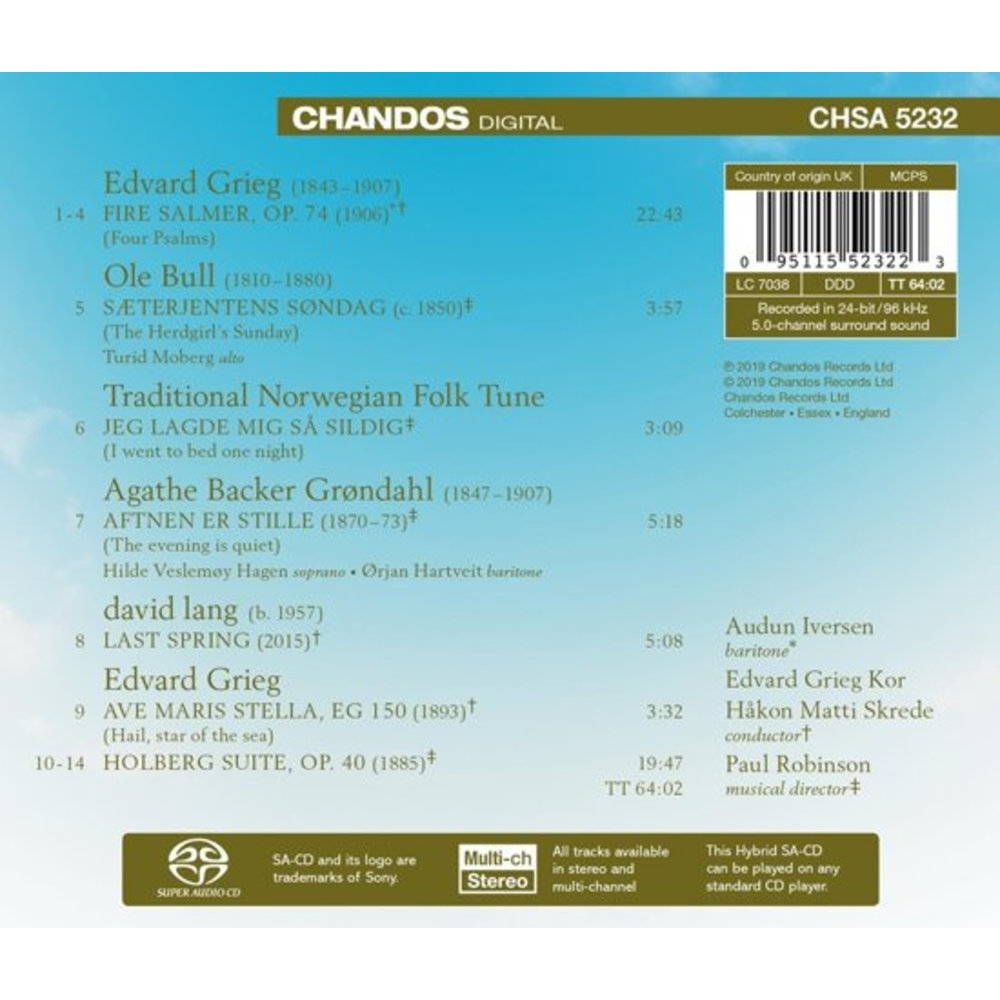 CHANDOS Edvard Grieg Kor Sings Grieg