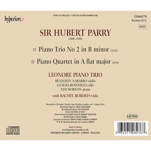 Hyperion Parry: Piano Trio No 2 & Piano Quartet