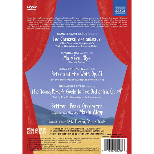 Naxos BRITTEN, PROKOFIEV, RAVEL: The Carnival Of The Animals - Mother Goose -  Peter & The Wolf (DVD)