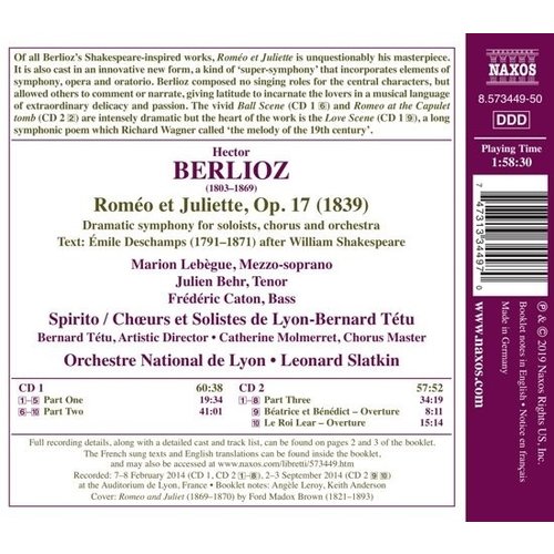 Naxos Berlioz: Romeo Et Juliette, Beatrice Et Benedict & King Lear Ouverture