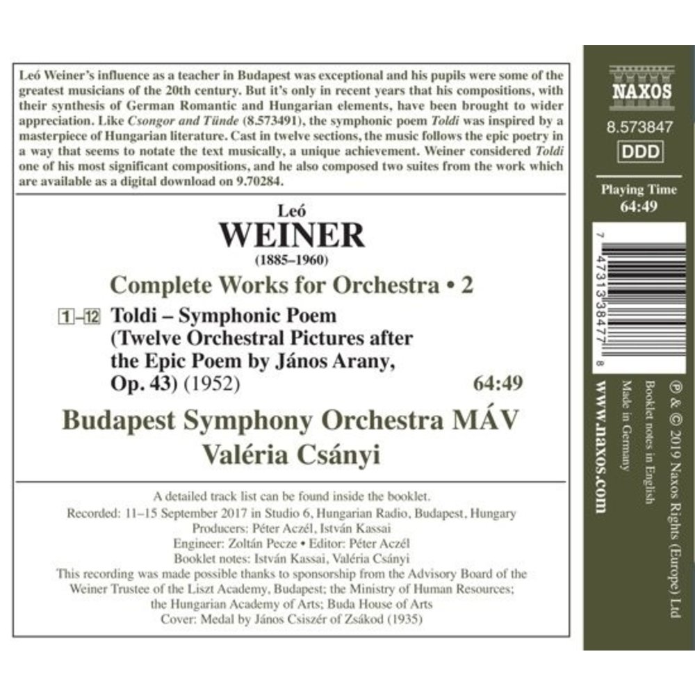 Naxos Weiner: Toldi, a Symphonic Poem