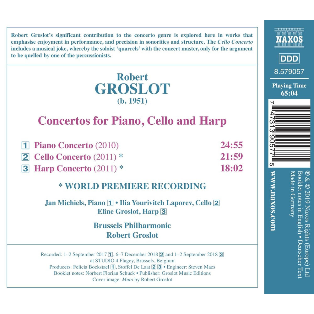 Naxos Concertos For Piano, Cello And Harp