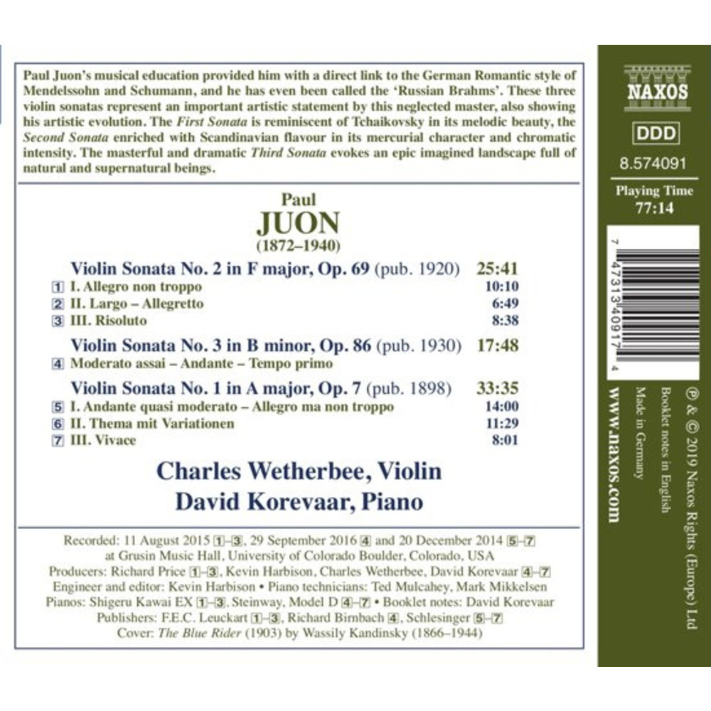 Naxos Violin Sonatas Nos. 1-3