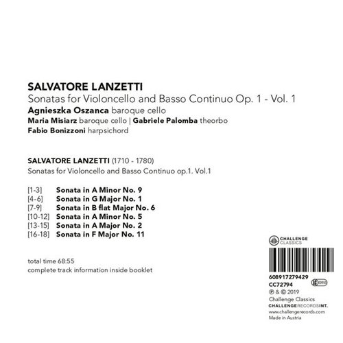 Sonatas For Violoncello Solo And Basso Continuo Op