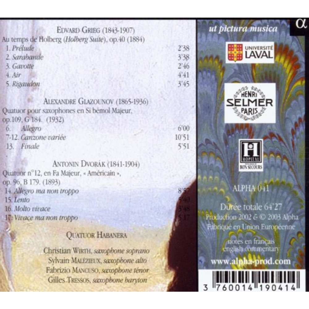 ALPHA Chamber Music For Saxophone Quartet