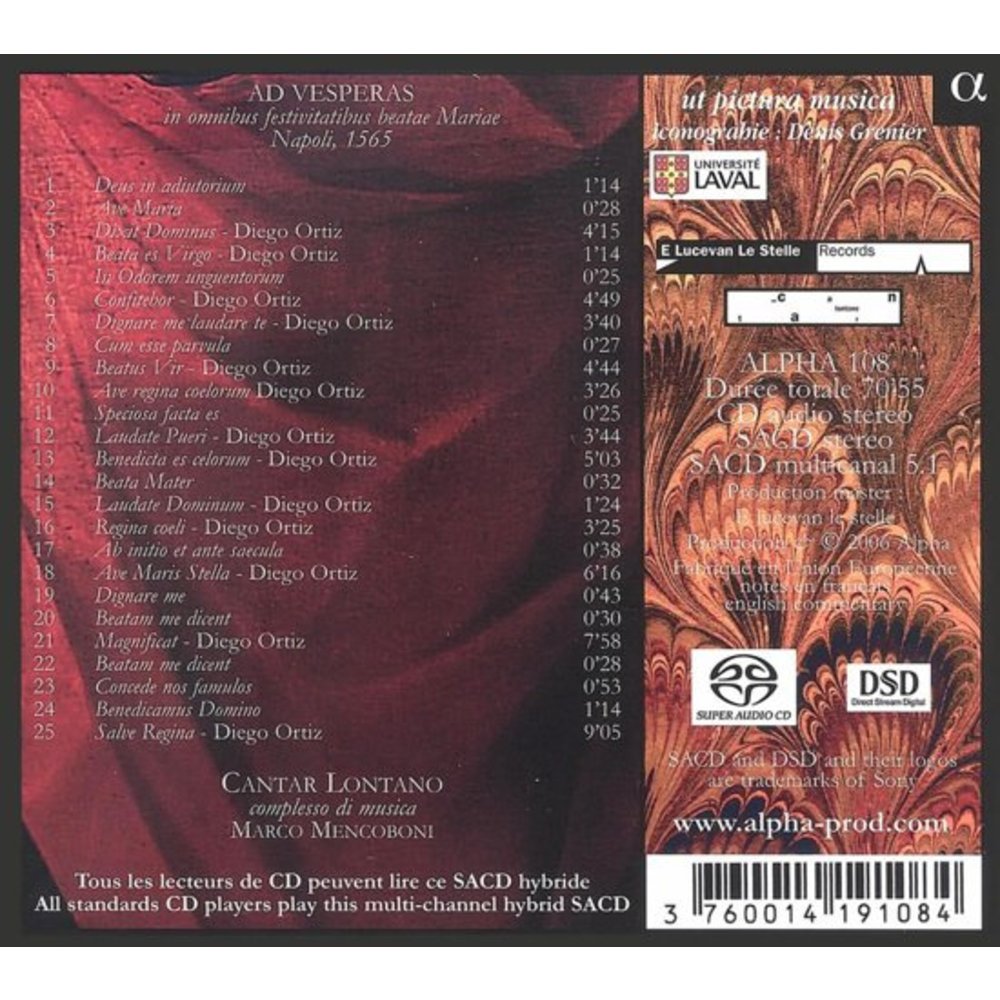 ALPHA Diego Ortiz: Ad Vesperas