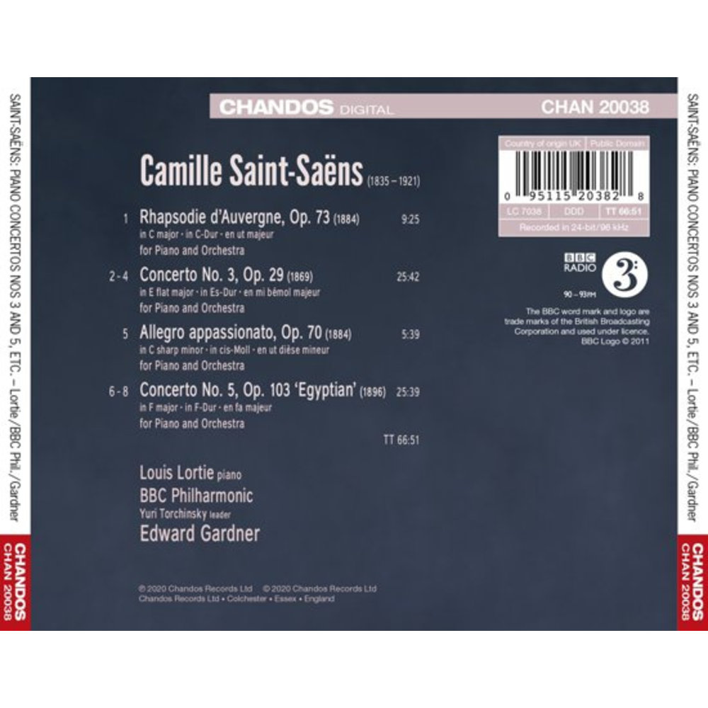 CHANDOS Saint-Saens Piano Concertos 3 & 5 E