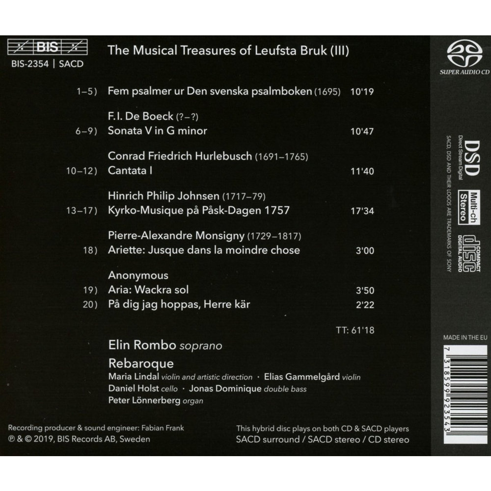 BIS The Musical Treasures Of Leufsta Bruk III (SACD)