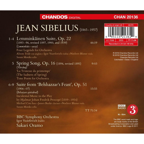 CHANDOS Sibelius Lemminkainen Suite Spring