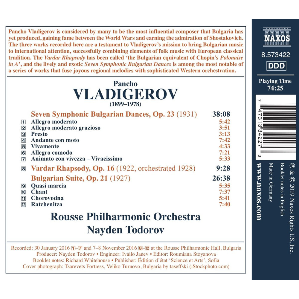 Naxos VLADIGEROV: Bulgarian Suite - Seven Symphonic Bulgarian Dances