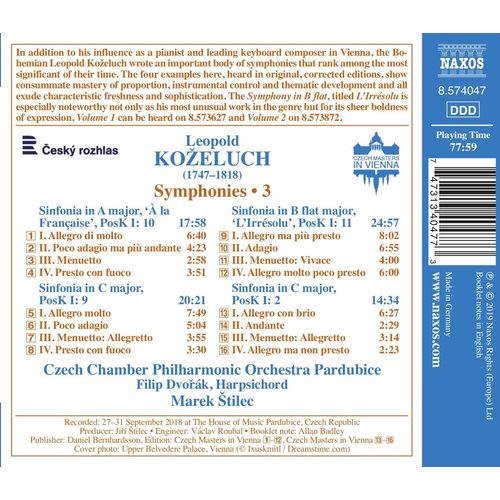 Naxos KOZELUCH: Symphonies, Vol. 3