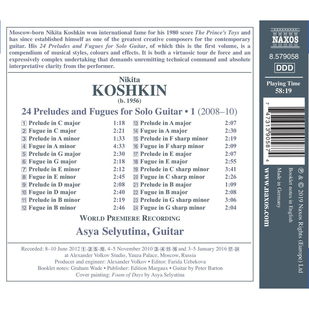 Naxos KOSHKIN: 24 Preludes And Fugues For Solo Guitar, Vol. 1